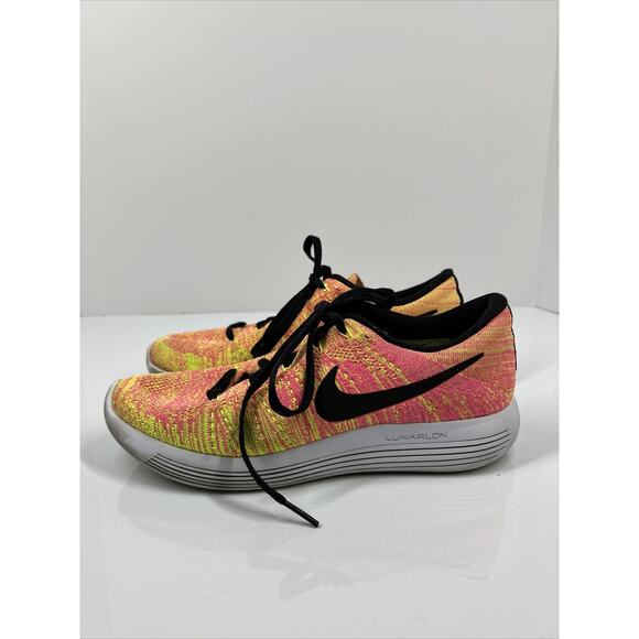 Nike Women’s Lunarepic Low Flyknit Running Shoes Pink/Black Size 8 844863‑999 - Picture 4 of 9